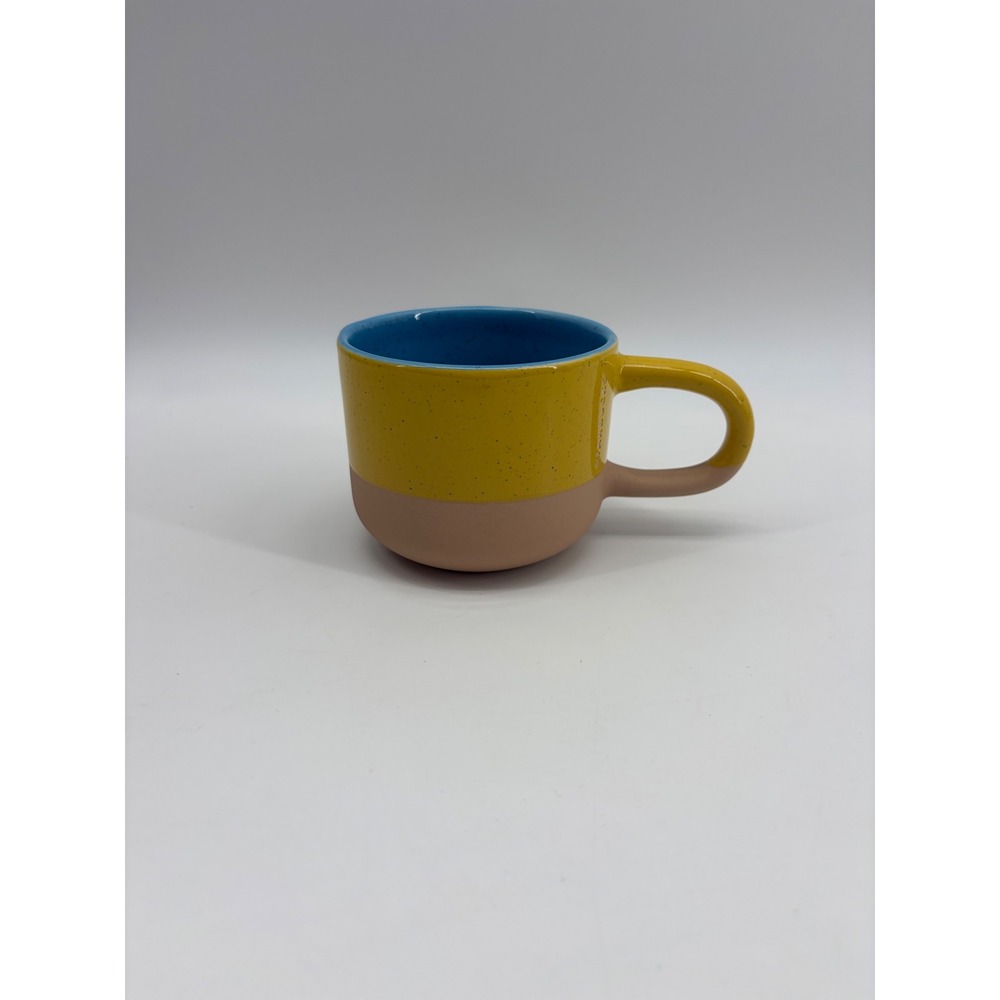 Starbucks Coffee Mug 12oz Yellow Blue Tan Colorblock Speckled Ceramic 2018